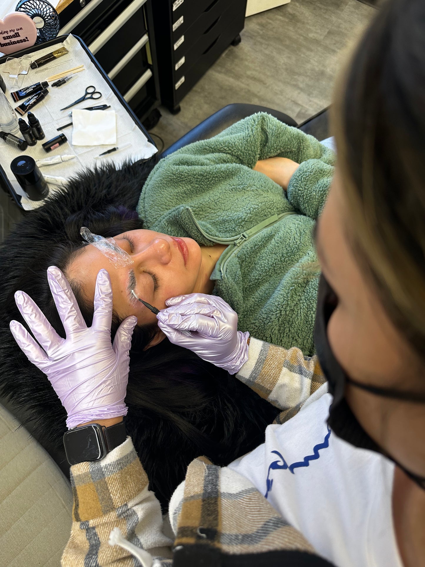private & group full brow lamination training