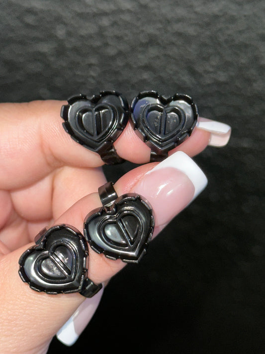 black heart adhesive rings